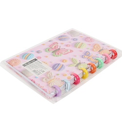 Блокнот 15,5*21см 80л на пластиковых кольцах в клетку "Бабочки"