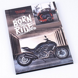 книжка  записная  а6  48л "черный мотоцикл" тв. обложка, глянц.лам.