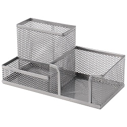 органайзер настольный металлический 3 отделения серый
