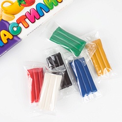 пластилин  6цв. восковый 120гр рб