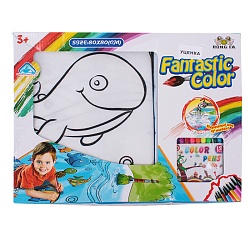 раскраска-коврик 80*80см +12цв.фломастеров,ассорти (уценка)