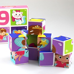 кубики пластиковые "для маленьких принцесс" 9шт