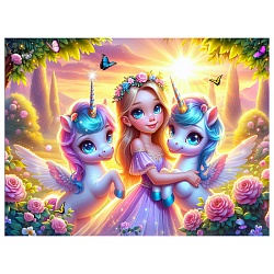 пазлы  160 элементов принцесса с единорогами