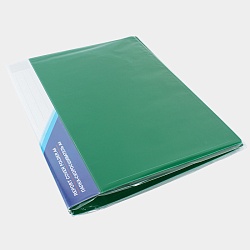 папка с пружинным скоросшивателем и карманом а4 зелёная