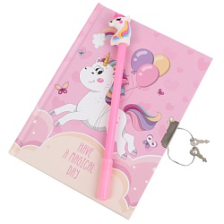 Блокнот A5  50л "Весёлые единороги"  с ручкой в наборе