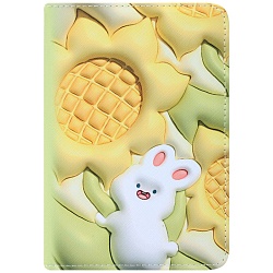 Блокнот A5  80л обложка кожзам "Зайка с подсолнухом" клетка