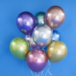 шар воздушный 12" хром  ассорти (9 цветов) 50шт/уп