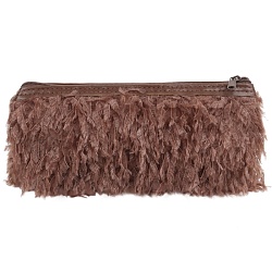 пенал на молнии коричневый