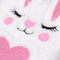 Блокнот A5  80л меховой "Зайка" белый