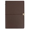 ежедневник а5 недатиров.  96л обложка кож.зам. на кольцах с резинкой коричневая