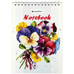 Блокнот 13*18см  48л "Цветы" на гребнне