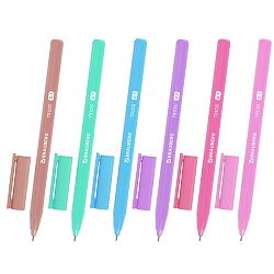 ручка шар. синяя brauberg корпус трехгранный ассорти