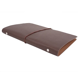 ежедневник а5 недатиров.  96л обложка кож.зам. на кольцах с резинкой коричневая