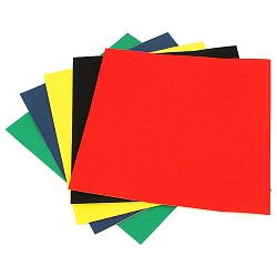 бумага цветная бархатная самоклеящаяся 20х20см 5л. 5цв. "веселая ящерка"