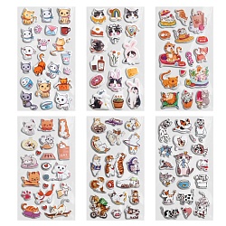 наклейки зефирные "котики", 18х9,5 см, ассорти 6 видов