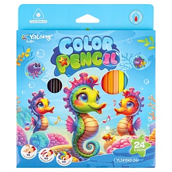 карандаши 24цв трехгранный корпус "морской мир"