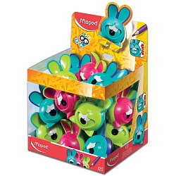 точилка maped 1отверстие "croc croc innovation", с контейнером, интерактивная  ассорти