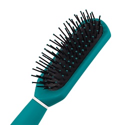 расческа массажная прямоугольная пластиковая бирюзовая