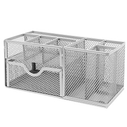 органайзер настольный металлический 8 отделений серый