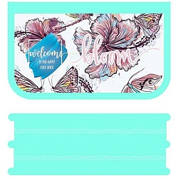 пенал 2отдел. 190*120мм цветочки-бабочки с откидной планкой