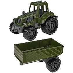 трактор "иван" с бортовым прицепом военный