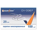 Скрепки 25мм "Darvish" никелированные 100шт/уп