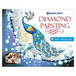 алмазная живопись  40*50см  котёнок в шляпе