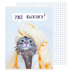 тетрадь  а4  60л кл.  утро кошечки  обложка матовая ламинация