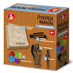 раскопки "гробница фараона" (саркофаг с мумией, 5 кристаллов, набор инструментов)