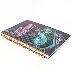 Блокнот 15,5*21см 80л на спирали в клетку "Уличные гонки"