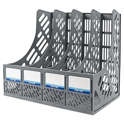 лоток вертикальный 4 отделения сборный серый