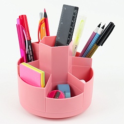 органайзер настольный пластиковый 7 отделений розовый