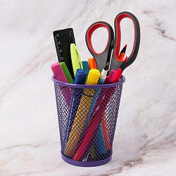 стакан металлический для  канцелярских принадлежностей фиолетовый (конус)