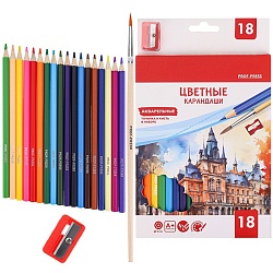 карандаши 18цв "осенний замок" акварельные  (набор)