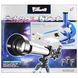 микроскоп + телескоп в наборе.игрушка