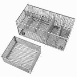 органайзер настольный металлический 8 отделений серый