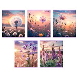 тетрадь  96л кл. "цветочное поле" обложка мел. картон  тисн. фольгой "серебро"