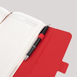 ежедневник а5 недатиров. 112л  обложка кож.зам. красная