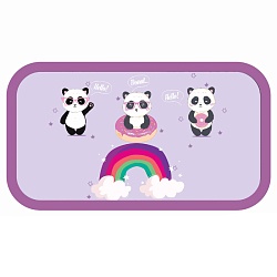 пенал 3отдел. тканевый торец 190*105мм пандочки