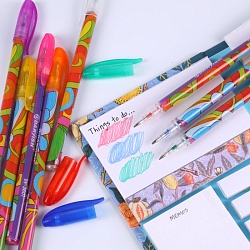 набор ручек гел.  8цв. "darvish" с блёстками, в пласт.пенале, европодвес, д/дев