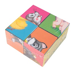 кубики пластиковые мои любимые животные 4шт/уп