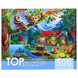 пазлы  500 элементов ночной пейзаж и совы