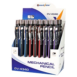 карандаш мех. 0,5мм. "darvish" корпус трехгранный черный с цветными вставками с ластиком