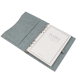 ежедневник а5 недатиров. 100л обложка кож.зам. серая на кольцах