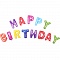 праздничное украшение фольгированные надувные буквы "happy birthday" h-40см ассорти
