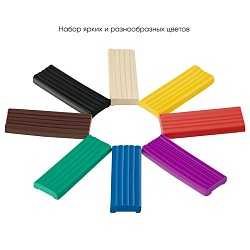 пластилин  8 цв. "юный художник" 112гр со стеком гамма