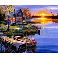 Алмазная живопись "Darvish" 40*50см  Дом у озера