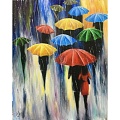 Алмазная живопись  40*50см  Разноцветные зонтики