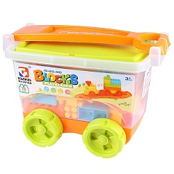 конструктор 70 деталей в пластиковом контейнере на колёсиках