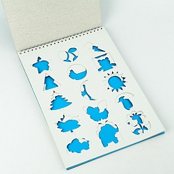 цветной и белый картон  а4  10л. 9 цв + 2 трафарета "ракета" на гребне